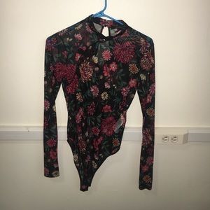 Forever 21 floral mesh onesie
